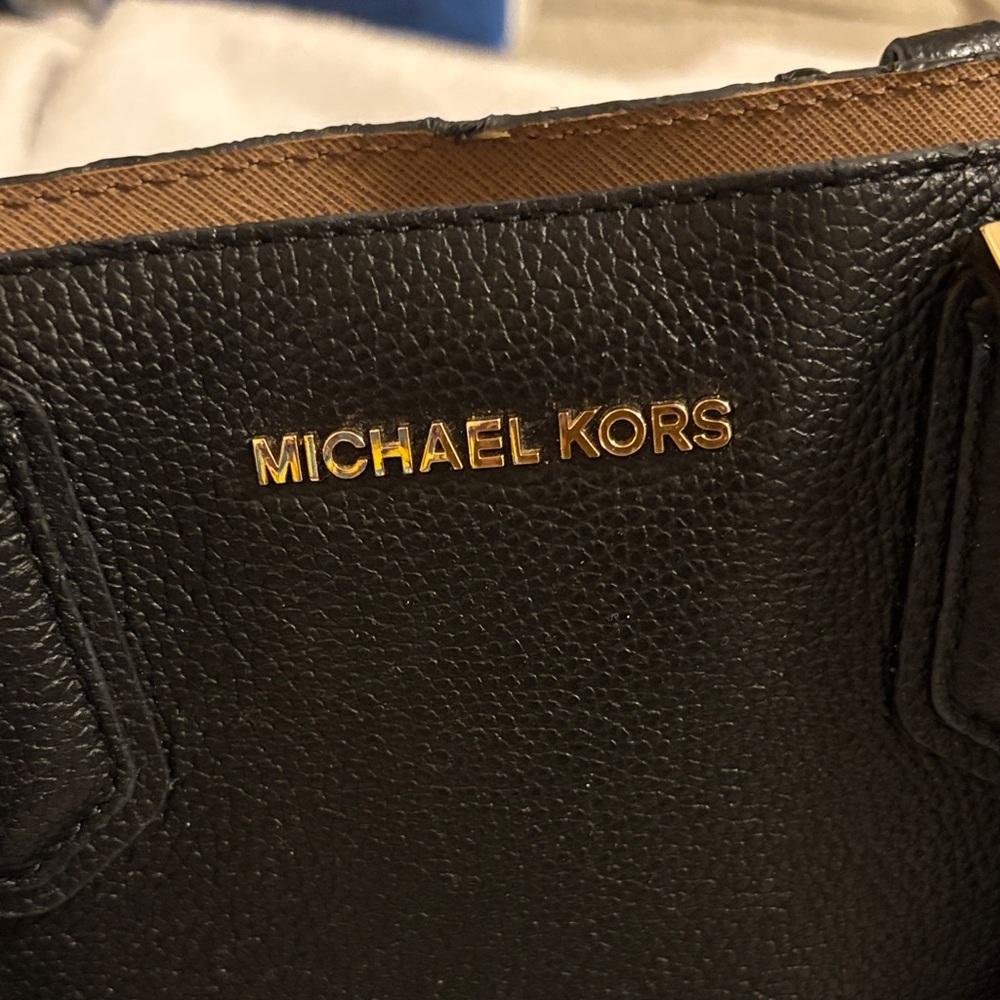 Michael Kors Black Satchel with Gold Accents - Picture 2 of 6